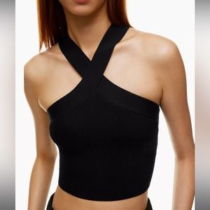 Aritzia Babaton Sculpt Knit Criss Cross Cropped Tank